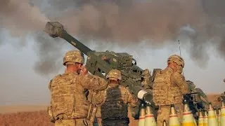 Iraq War 2016 - Powerful US Army Artillery Fire on ISIS - M777 in Action