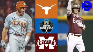 #2 Texas vs #7 Miss State | College World Series Elimination Game | 2021 College Baseball Highlights