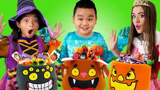 Emma and Lyndon Halloween Trick or Treat | Funny Stories for Children