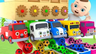 Finger Family songs - dump trucks color pipe soccer ball play - Nursery Rhymes & Kids Songs