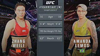 Zhang Weili Vs. Amanda Lemos : UFC 4 Gameplay (Legendary Difficulty) (AI Vs AI) (PS5)