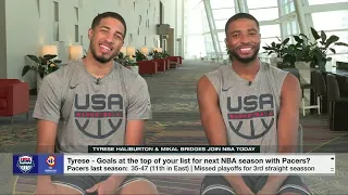 Tyrese Haliburton & Mikal Bridges on competing with Team USA & goals for the Pacers' season 🏀