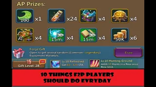 Lords Mobile - 10 things F2P players should do on a daily basis to optimize their progression