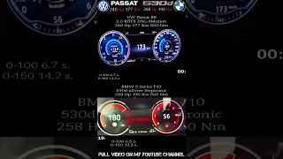 VW Passat B8 2.0 BiTDI vs BMW 530D F10 acceleration battle 0-250