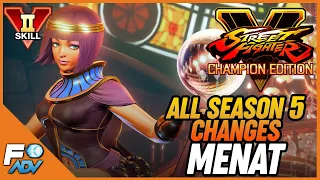 Menat SFV Season 5 Changes + VSkill 2 Breakdown - Street Fighter V Champion Edition