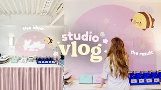 Full-time Artist Studio Makeover, Printing a giant wall mural and renovating ✿ STUDIO VLOG