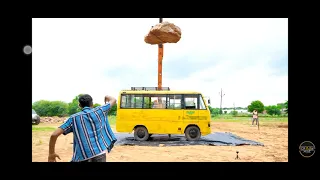 We Dropped a 5000 Kg Stone no a bus ""will it survive? #crazy xyz#