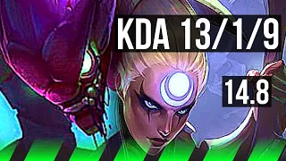 KHA'ZIX vs DIANA (JGL) | 13/1/9, 71% winrate, Legendary | EUW Master | 14.8