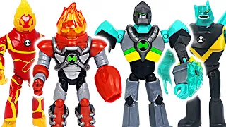 Ben 10 Alien Transform into Omni-Kix Armor Diamondhead and Heatblast! | DuDuPopTOY