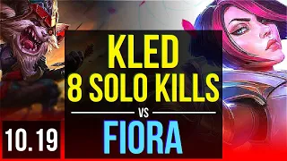 KLED vs FIORA (TOP) | 4 early solo kills, 8 solo kills, KDA 14/3/10 | NA Grandmaster | v10.19