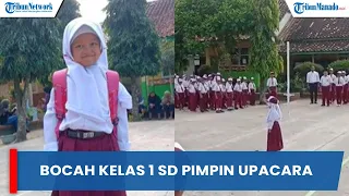 VIRAL! AKSI GEMAS BOCAH KELAS 1 SD PIMPIN UPACARA BENDERA