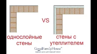 Однослойные стены или стены с утеплителем. Полный разбор.