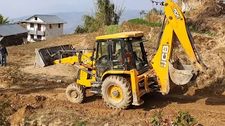 JCB Backhoe Repairing Damage Hilly Road - JCB Hilly Road Construction - JCB Tractor Video