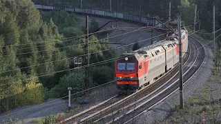 Train videos. Freight trains in Russia - 73.