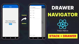 Drawer Navigation in React Native | React Native Tutorial | React Navigation || Merge Stack & Drawer