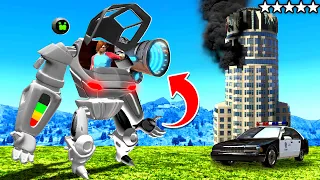 Using SECRET MECH ROBOT To DESTROY The CITY ... (GTA 5 Mods)