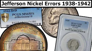 1938-1942 Jefferson Nickel Errors & Varieties Complete Guide - Values & Clear Explanation