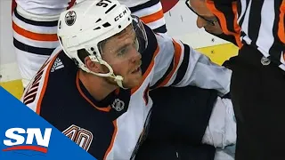 Connor McDavid Suffers Brutal Injury After Slamming Feet-First Into Post