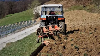 Zetor 6245 - Oranje ledine trobrazdnim plugom Vogel & Noot HF L800 | Mučenje mašine?