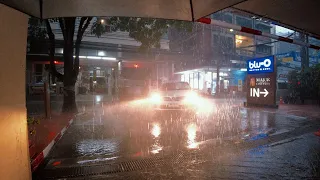 【🇹🇭4K】Extreme Heavy Rain in Bangkok at 6 pm, Stop Walking in Sukhumvit Soi 61 | June 2022