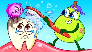 😻🍐Brush Your Teeth Song & HEALTHY HABITS 🦷🪥Nursery Rhymes And Kids Songs by Little Baby PEARS 🍓😻