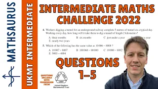 Intermediate Maths Challenge UKMT 2022 - Questions 1, 2, 3, 4, 5