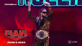 Seth "Freakin" Rollins entrance as World Heavyweight Champion: WWE Raw, June 5, 2023