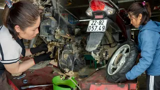 Full video 30 days of repairing and restoring motorbike engines, farming, daily work of Quan Thi Vui