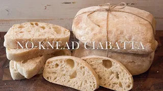 No-Knead Ciabatta Sandwich Bread - Bakery-Style Ciabatta Bread Recipe