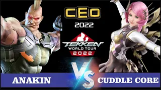 Anakin (Jack) VS Cuddle Core (Alisa) - Tekken 7 - CEO 2022 - Top 16 Winners - Tekken World Tour