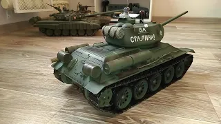 Парад советской брони Т-34/85, Т-72А  и Т-90 обр.92 года Радиоуправляемые  модели в масштабе 1/16