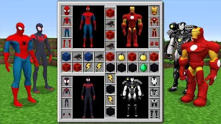 REALISTIC SPIDER MAN! MILES MORALES! vs IRON MAN Inventory Shop MINECRAFT SUPERHEROES CHALLENGE