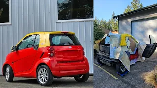 Spray Painting my Smart Car Like a Little Tikes Car