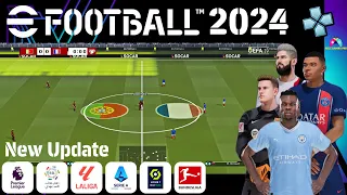 Download eFootball 2024 PPSSPP English Version Peter Drury Commentary New Updates & Last Transfers