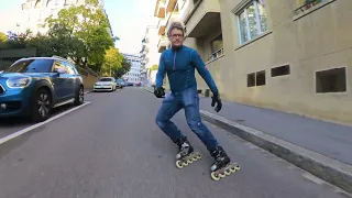 Inline Skating Downhill Carving and Sliding in Lausanne sept 2023