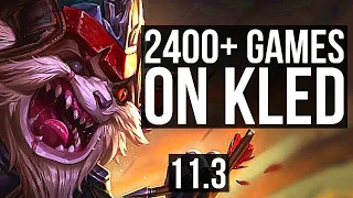 KLED vs GNAR (TOP) | 7/0/5, 3.0M mastery, 2400+ games, Godlike | KR Diamond | v11.3