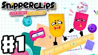 Snipperclips - Gameplay Walkthrough Part 1 - Noisy Notebook! Cut It Out, Together! (Nintendo Switch)