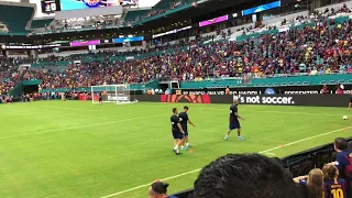 Coutinho y Arturo Vidal y Artur Melo entrenando en Miami