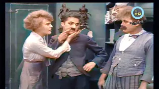 Charlie Chaplin In Color The Pawnshop 1916 - Edna Purviance