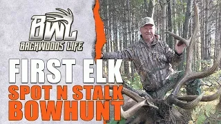 DAD'S FIRST ELK - Stalk Bowhunting PERFECT Shot!