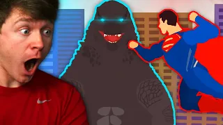 GODZILLA vs SUPERMAN the SUPER FIGHT! (Reaction)