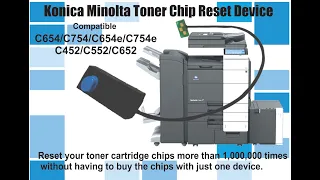 Como Resetar Toner Konica C654/C754/ Reset device chip toner cartridge Konica Minolta C654 /C754