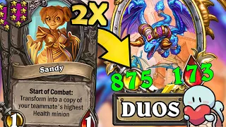 NEW Tier 7 Double Sandy in DUOS! | Hearthstone Battlegrounds Duos