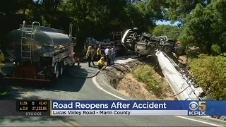 Lucas Valley Road Reopens After Tanker Crash, Gas Spill