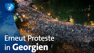 Erneut Massenproteste gegen geplantes Gesetz in Georgien