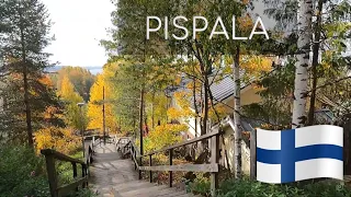 Beautiful autumn walk in Pispala - historical neighborhood of Tampere, Finland