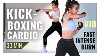 30 MIN FULL BODY Kickboxing HIIT Workout V10 (Music In Sync) // 跟着音乐全身暴汗有氧拳击训练