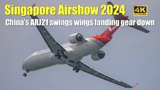 Singapore Airshow 2024: China's ARJ21 swings wings landing gear down