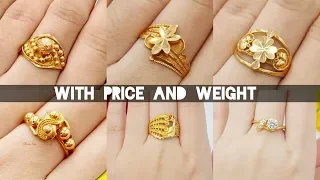 Latest light weight Gold Ring Designs with weight and Price