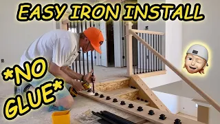 IRON BALUSTER INSTALLATION / EASY DIY RE-SECURE *NO GLUE* : MEASURE, CUT, INSTALL, STAIRCASE UPDATE!